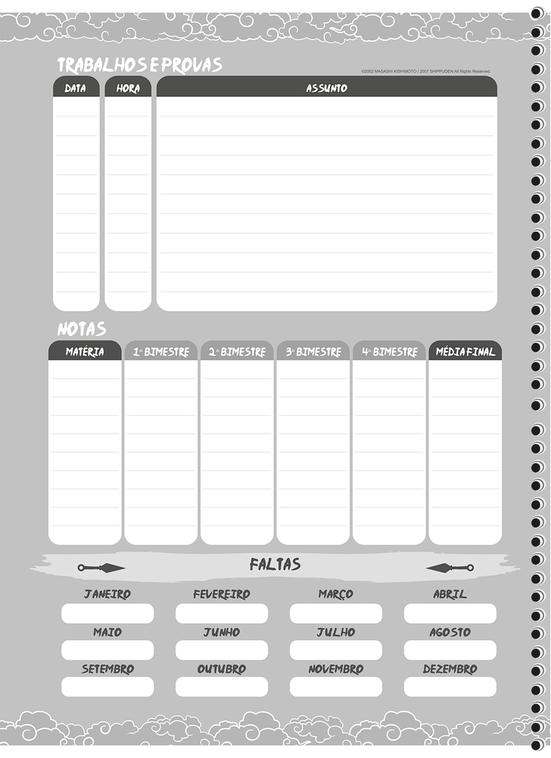 Caderno Universitario 15 Materias Naruto C/240 Fls - SD - São