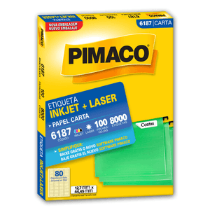 ETIQUETA PIMACO CARTA 6187 LASER C/8000