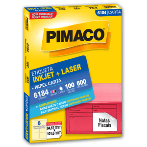 ETIQUETA PIMACO CARTA 6184 LASER C 600 U