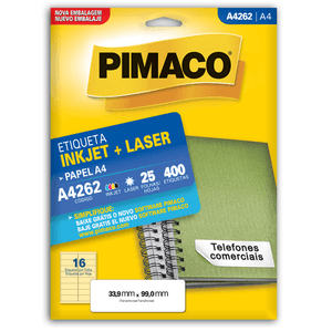 Etiqueta A4262 Laser C/ 400 25 Folhas - Pimaco