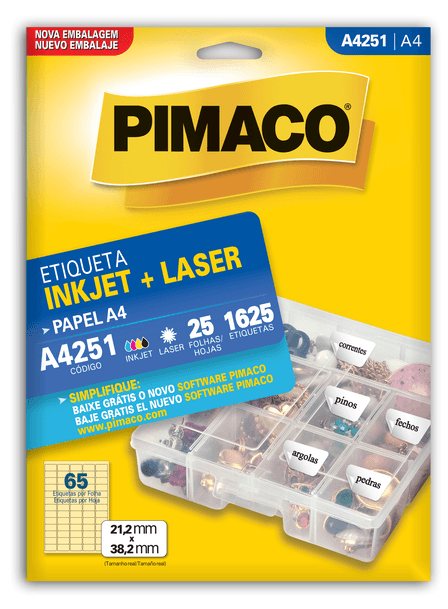 ETIQUETA-PIMACO-A4251-LASER-C-1625-25F-1X1UN