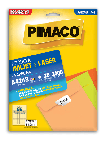 ETIQUETA-PIMACO-A4248-LASER-C-2400-25F-1X1UN