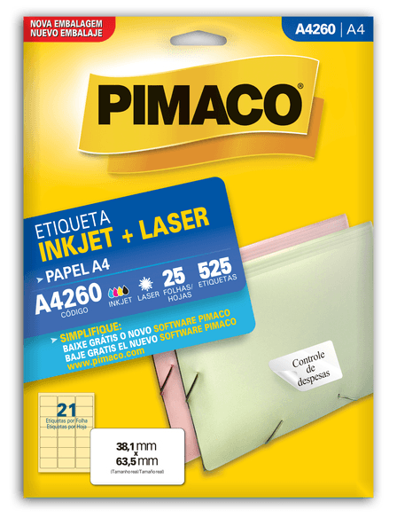 ETIQUETA-PIMACO-A4260-LASER-C-525-25F-1X1UN