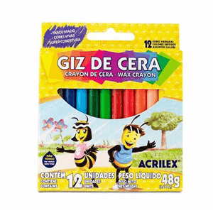 Giz de  Cera 12 Cores - Acrilex