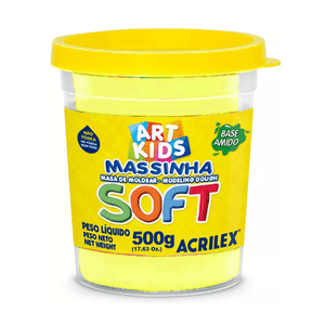 Massa Modelar Pote 500 g  Amarelo Limão - Acrilex