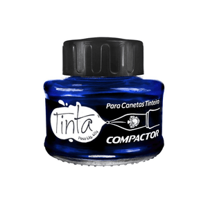 Tinta Para Caneta Tinteiro 40ml Azul Compactor