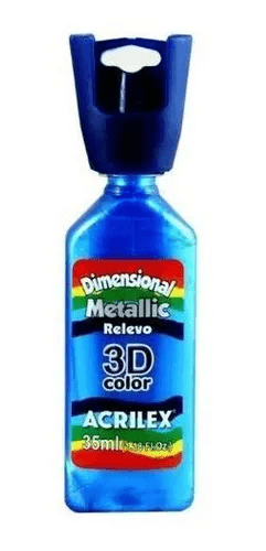 Tinta-Dimensional-Azul-Caribe-Metalica-35ml-Acrilex-1X1UN