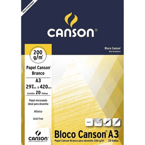 Bloco A3 Desenho Branco 200 g  - Canson