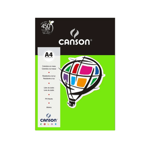 PAPEL COLORPLUS 180G A4 VERDE CLARO 10F CANSON