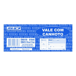 Bloco Vale C/ Canhoto 50 Folhas - SD