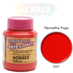 Tinta PVA Fosca 100ml Vermelho Fogo Acrilex