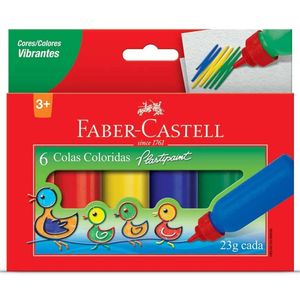 Cola Colorida Com 06 Cores 23G Faber Castell