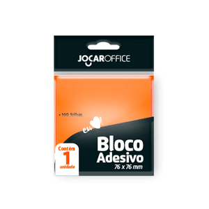 Bloco Adesivo 76X76 Laranja/Neon 100 Folhas - Jocar