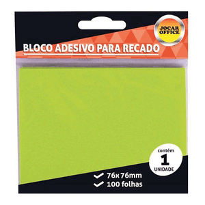 Bloco Adesivo76X76 Verde/Neon 100 Folhas - Jocar