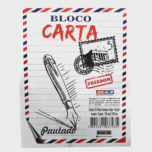 Bloco de  Carta Grande Pautado 50 Folhas - SD