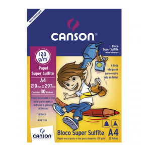 Bloco A4 para Desenho Liso 120 g  30 Folhas - Canson