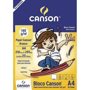 Bloco A4 Desenho Branco 140 g  - Canson