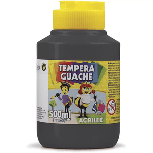 Tinta Guache Preto 500  ml - Acrilex