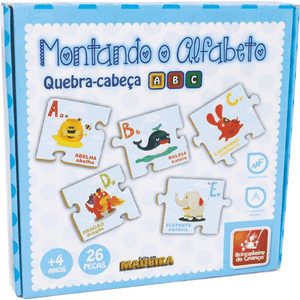 Brinquedo Educativo Quebra Cabeça Montagem  Alfabeto 8436 - Bc