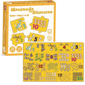 Brinquedo Educativo Quebra Cabeça Montando os Números 8429 - Bc