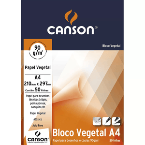 Papel Vegetal A4 90 g 50 Folhas - Canson