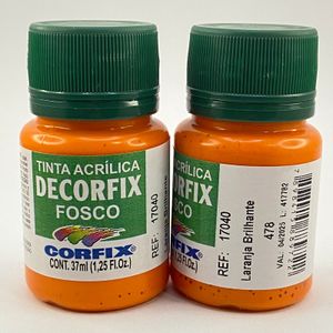 TINTA PARA TECIDO FOSCA 37ML LARANJA CORFIX