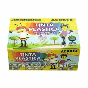 Tinta Plastica 6 Cores 15  ml  - Acrilex