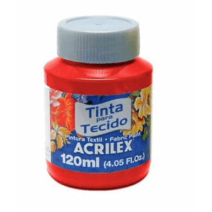 Tinta Para Tecido Fosca Vermelho Fogo 120ml Acrilex