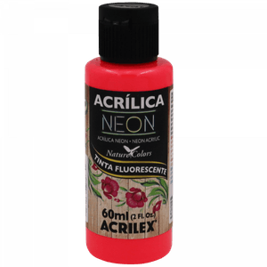 Tinta Acrilica Neon 60  ml Vermelho - Acrilex