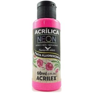 Tinta Acrilica Neon 60  ml Rosa - Acrilex