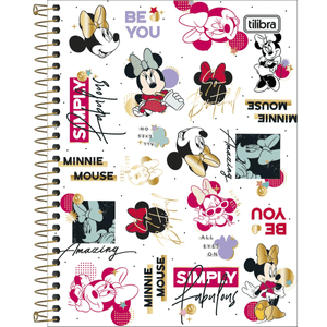 Caderno Colegial Capa Dura Minnie 10 Matérias 160 Folhas Tilibra