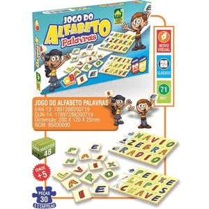 Brinquedo Educativo Jogo Alfabeto Palavras R71 - Iob