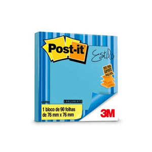 Bloco Adesivo 76X76 Post It Azul 90 Folhas - 3M