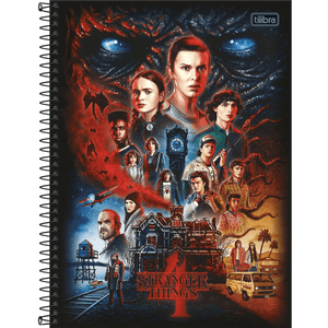 Caderno Capa Dura  Espiral    Stranger Things 1 Matéria 80 Folhas - Tilibra