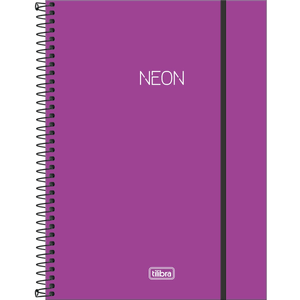 Caderno Espiral     Capa Plástica  Neon Lilas 1 Matéria 80 Folhas - Tilibra