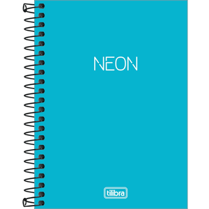 Caderno Capa Flexível 1/8 Sem Pauta Neon Azul 80 Folhas - Tilibra