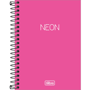 Caderno Capa Flexível 1/8 Sem Pauta Neon Rosa 80 Folhas Tilibra