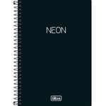 Caderno-Capa-Dura-Espiral-1-4-Neon-Preto-80-Folhas-Tilibra-1X1UN