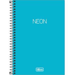 Caderno Capa Dura Espiral 1/4 Sem Pauta Neon Azul 80 Folhas Tilibra