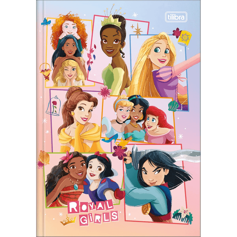 Caderno-Capa-Dura-Brochura-1-4-Princesas-80-Folhas-Tilibra-1X1UN