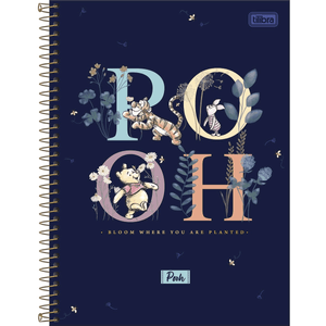 Caderno Colegial Capa Dura Pooh 10 Matérias 160 Folhas Tilibra