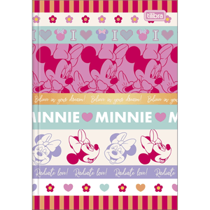 Caderno Brochura Capa Dura  1/4 Minnie 80 Folhas - Tilibra