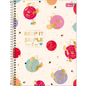 Caderno Capa Dura  Espiral    Minnie 1 Matéria 80 Folhas - Tilibra