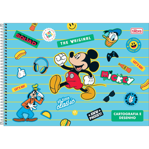 Caderno Desenho Capa Dura  Espiral    Mickey 80 Folhas - Tilibra