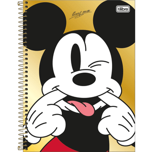 Caderno Capa Dura Espiral Mickey 1 Matéria 80 Folhas  - Tilibra