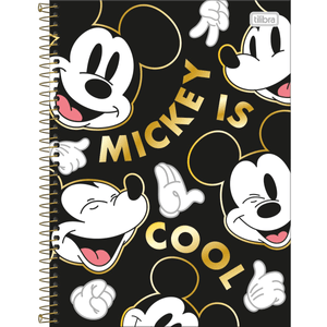 Caderno Capa Dura  Espiral Mickey 10 Matérias 160 Folhas - Tilibra