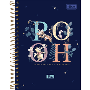 Caderno Capa Dura  Espiral 1/8 Pooh 80 Folhas - Tilibra