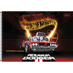 Caderno Desenho Capa Dura  Espiral    Hot Wheels 80 Folhas - Tilibra