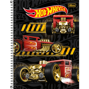 Caderno Colegial Capa Dura  Hot Wheels 1 Matéria 80 Folhas - Tilibra