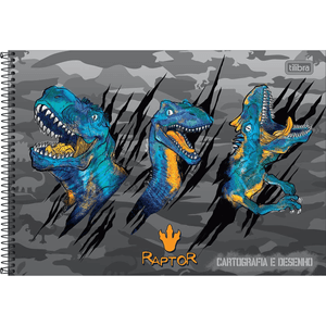 Caderno Desenho Capa Dura  Espiral    Raptor 80 Folhas - Tilibra